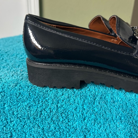 Franco Sarto Dark Blue Loafers with Silver Accent Like New - Picture 2 of 9